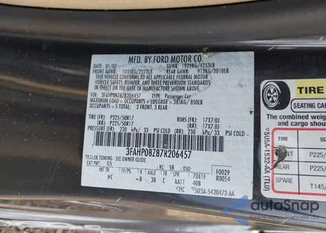 2007 Ford Fusion Sel z USA, uszkodzony, nr VIN 3FAHP08Z87R206457